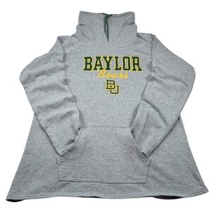 Colosseum Baylor Bears Pullover Women XL Gray Funnel Neck Fleece Sweatshirt